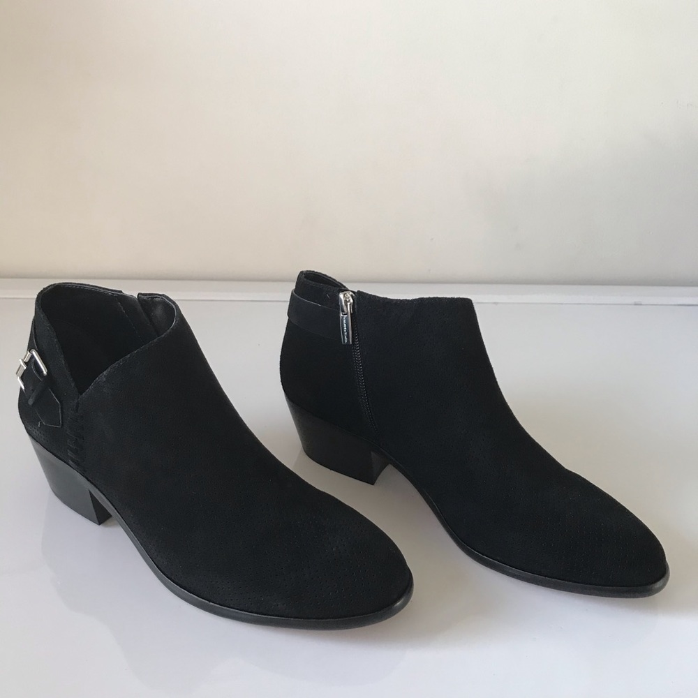 Vince Camuto Parveen Suede Buckle Booties - Picture 2 of 9